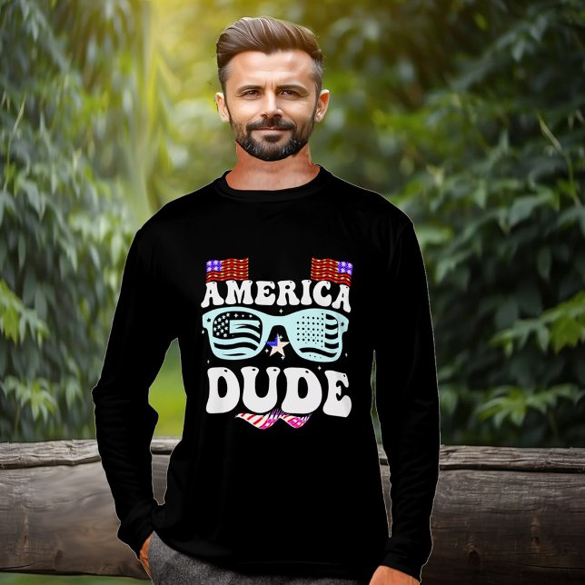 America Dude Chic Stars and Stripes Red White Blue Tri-Blend Shirt (America Dude Chic Stars and Stripes Red White Blue Tri-Blend Shirt)