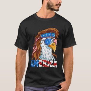America Eagle 4th Of July Mullet American Flag Usa T-Shirt