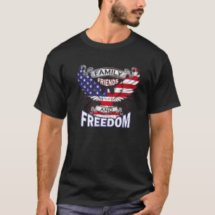America Eagle Family Friends And Freedom Us Flag 4 T-Shirt