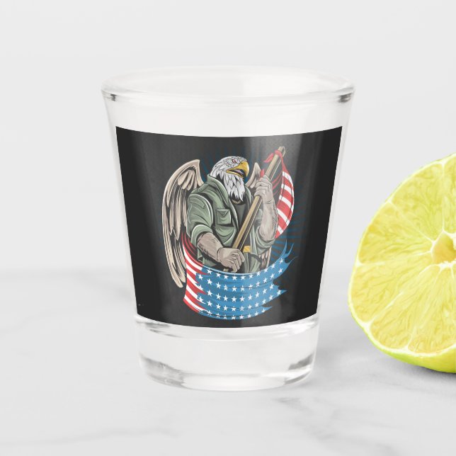 America Eagle   Shot Glass (Front)