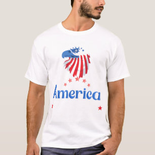 America Eagle T-Shirt USA Flag Patriotic Tee