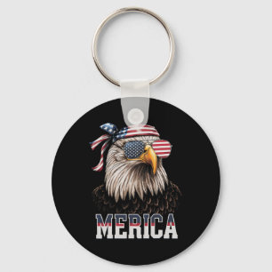 America Eagle Usa Flag 4th Of July Merica Gift Key Ring