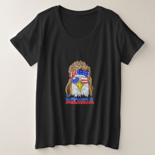 America Eagle Vets 4th of July Graphic Plus Size T-Shirt