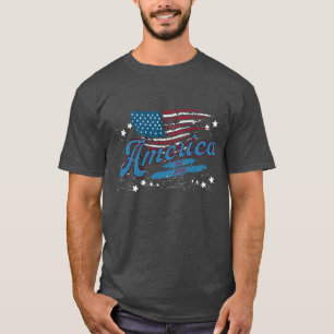 America Est. 1776 – Distressed Flag & Stars T-Shirt