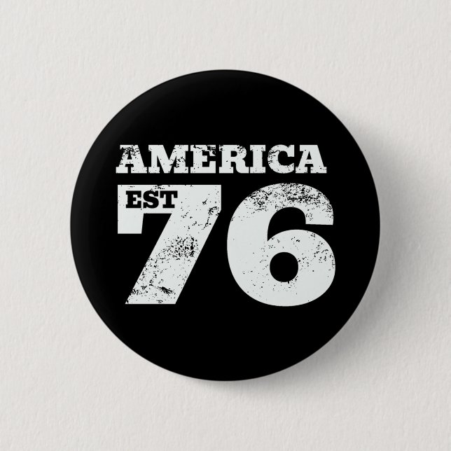 America Est 1776 Patriotic 6 Cm Round Badge (Front)