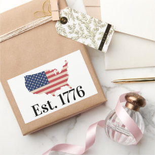 America Est. 1776 Patriotic Flag Rectangular Sticker