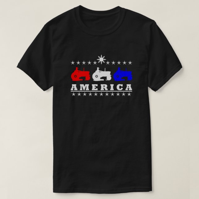 America Farming Tractors T-Shirt (Design Front)