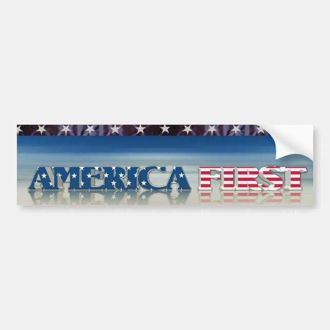 AMERICA FIRST-2 BUMPER STICKER (Front)