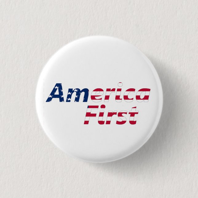 America First 3 Cm Round Badge (Front)