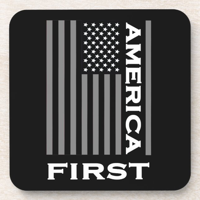 America First American Flag Love the USA Trump     Coaster (Front)