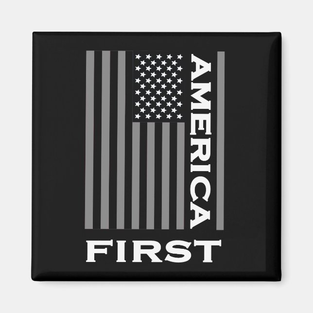 America First American Flag Love the USA Trump     Magnet (Front)