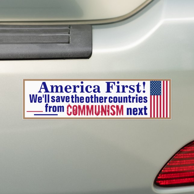 America First Bumper Sticker (On Car)