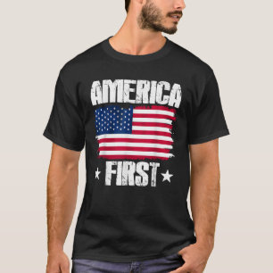 America First Donald Trump USA Flag T-Shirt