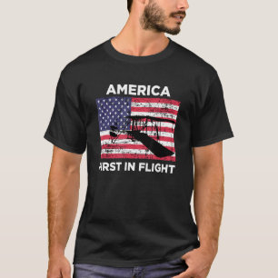 America First In Flight Wright Brothers Patriotic T-Shirt