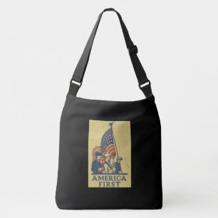 America First Patriots American Flag Vintage USA Crossbody Bag