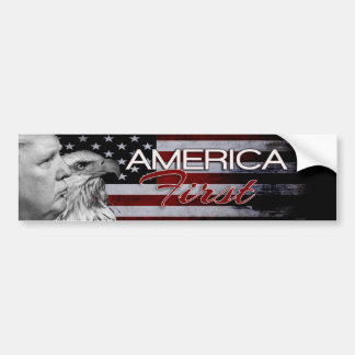 AMERICA FIRST SLOGAN EAGLE ONE BUMPER STICKER