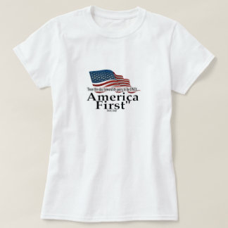 America First Trump Quote Patriotic Flag T-Shirt