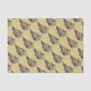 America First Typography Vintage US Flag American Tissue Paper