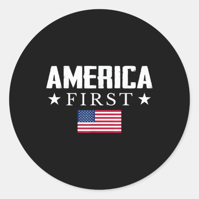 America First Usa Flag  Classic Round Sticker (Front)