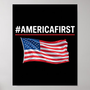 America First USA Flag Men Women Memorial Day Poster