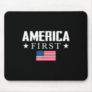 America First Usa Flag  Mouse Pad