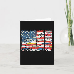 America Fish Flag Keepin It Reel Retro 4th Of July Card