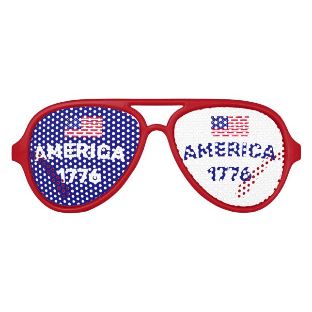 America Flag 1776 B Aviator Sunglasses (Front)