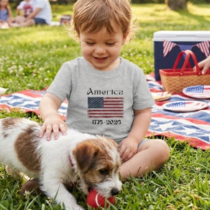 America Flag 1776 to 2026 Kids 250th Anniversary