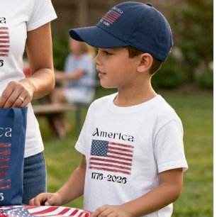 America Flag 1776 to 2026 Kids 250th Anniversary  T-Shirt