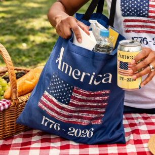 America Flag 1776 to 2026 USA 250th Anniversary Tote Bag