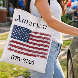 America Flag 1776 to 2026 USA 250th Anniversary  Tote Bag