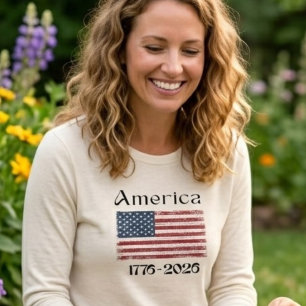 America Flag 1776 to 2026 USA 250th Anniversary  Tri-Blend Shirt