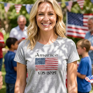 America Flag 1776 to 2026 USA 250th Anniversary Tri-Blend Shirt