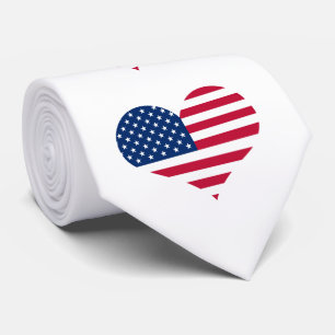 America flag American USA heart Tie