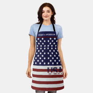America Flag American USA Pattern Apron