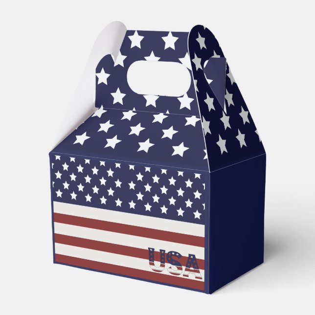  America Flag American USA  Pattern  Favour Box (Front Side)