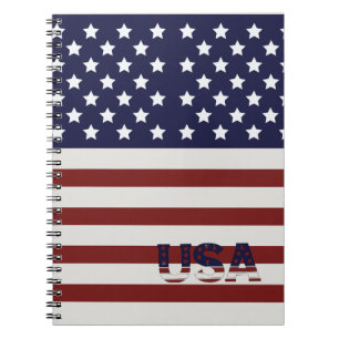 America Flag American USA Pattern Notebook