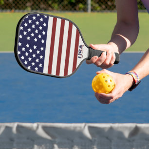 America Flag American USA Pattern Pickleball Paddle