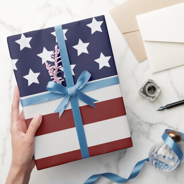 America Flag American USA  Pattern Wrapping Paper (Gifting)