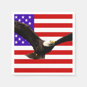 America flag Bald Eagle USA Napkin