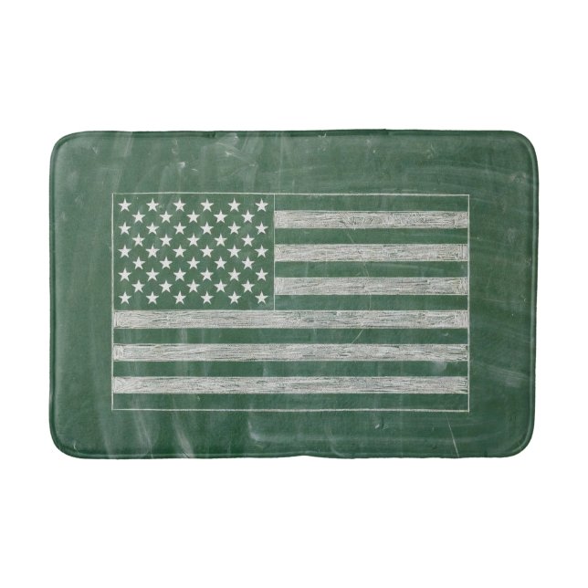America Flag Chalkboard Art (Drawing No. 2) Bath Mat (Front)