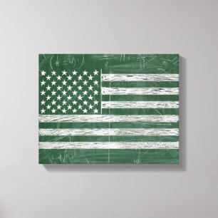 America Flag Chalkboard Art (Drawing No. 3) Canvas Print