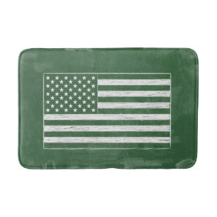America Flag Chalkboard Art (Drawing No. 4) Bath Mat