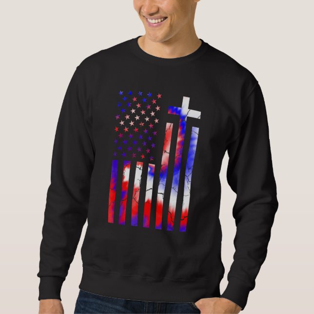 America Flag Christian 4th Of July Tie Dye Women P Sweatshirt (Front)