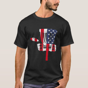 America Flag Disc Golf I Player Frisbees frolf USA T-Shirt