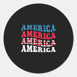 America flag graphic funny 4th of july classic round sticker