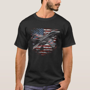 America Flag Jet Airplane Pilot Plane US Flag T-Shirt