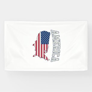 America Flag Map Patriotic Vintage Graphic Shirt_1 Banner