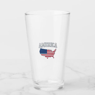 America Flag Map Patriotic Vintage Graphic Shirt_1 Glass