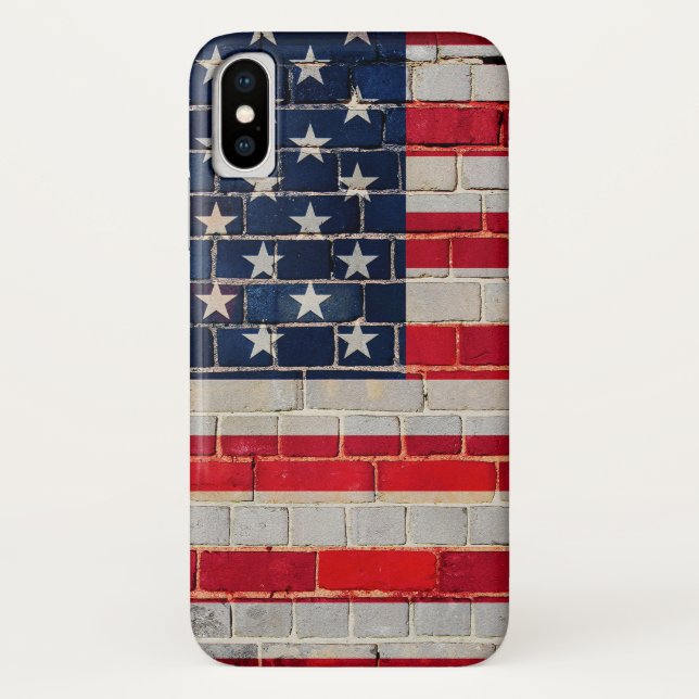 America flag on a brick wall Case-Mate iPhone case (Back)